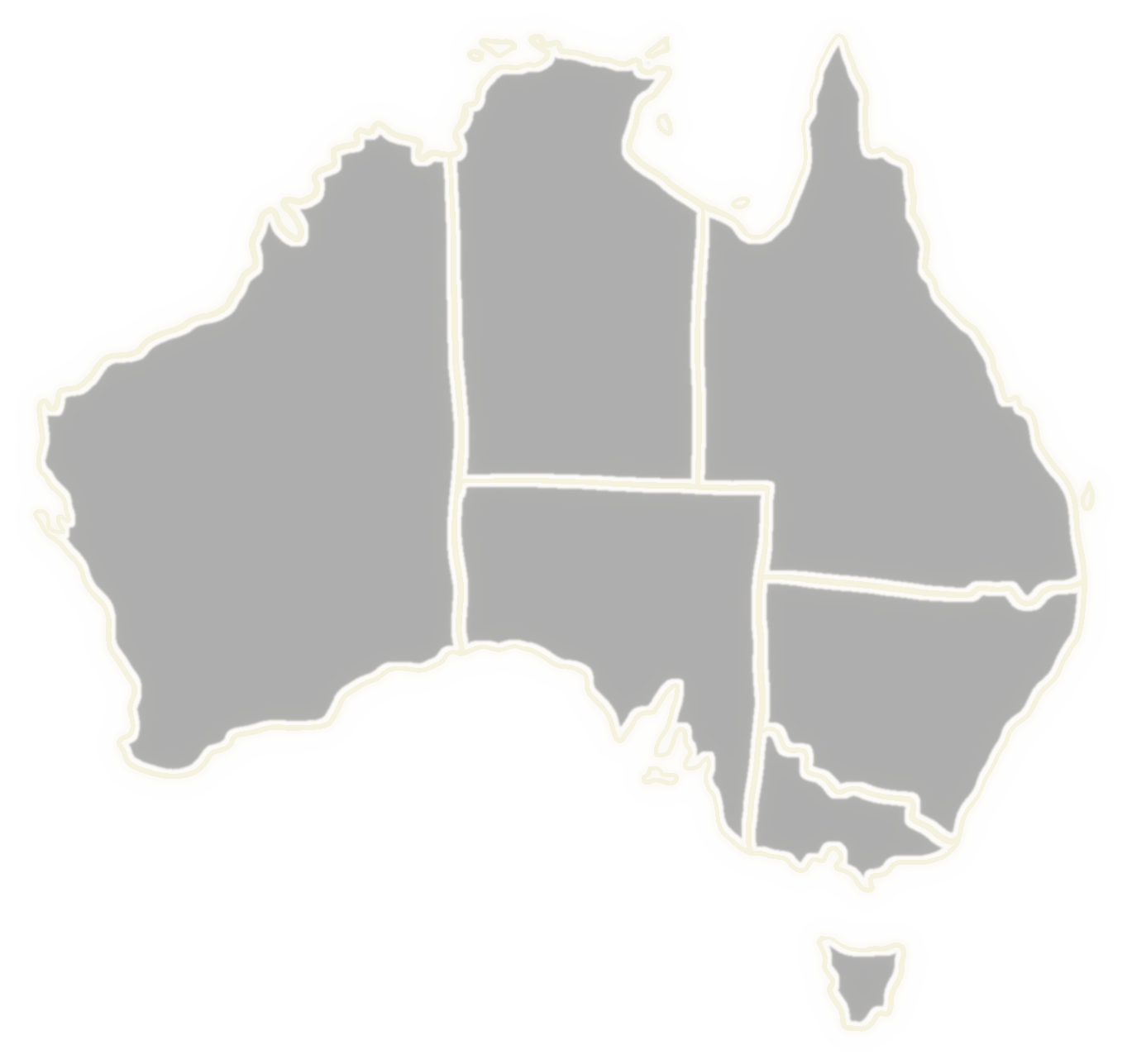 Australia map outline with state borders